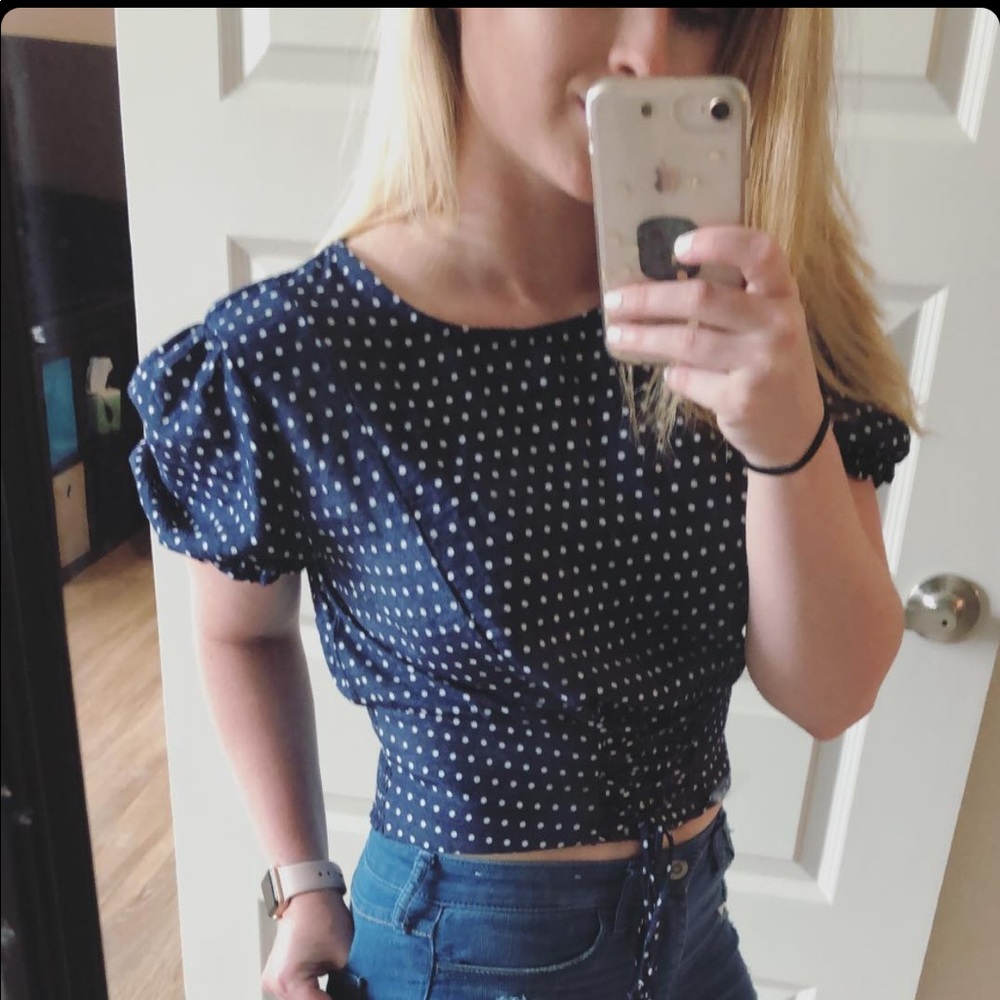 Blue crop tee